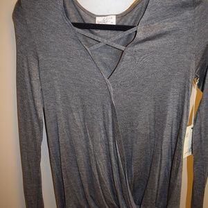 Gray Long Sleeve Top- Size M